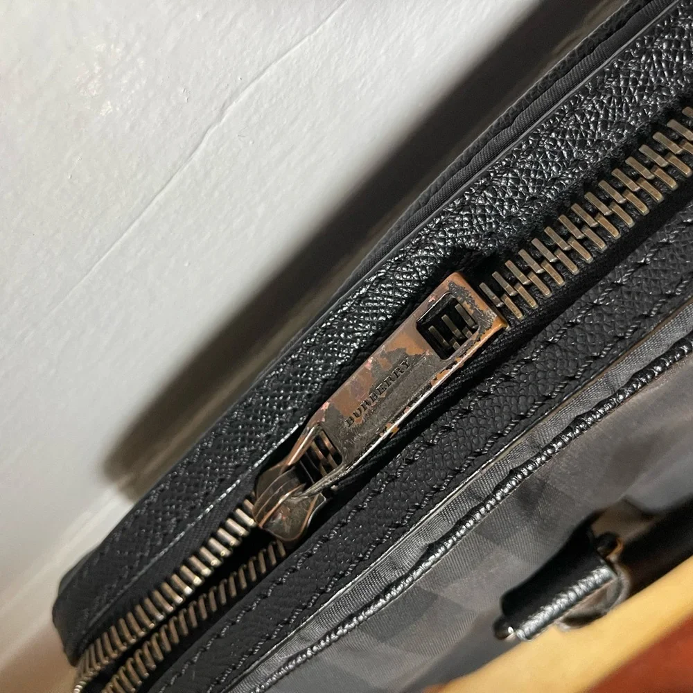 Burberry Charcoal Check Men's Briefcase